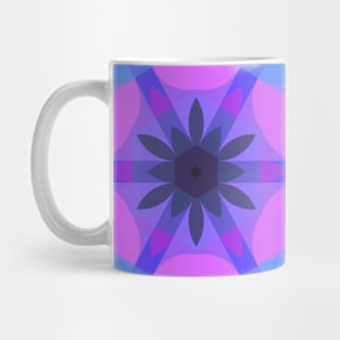 Retro Mandala Flower Pink Blue and Yellow Mug